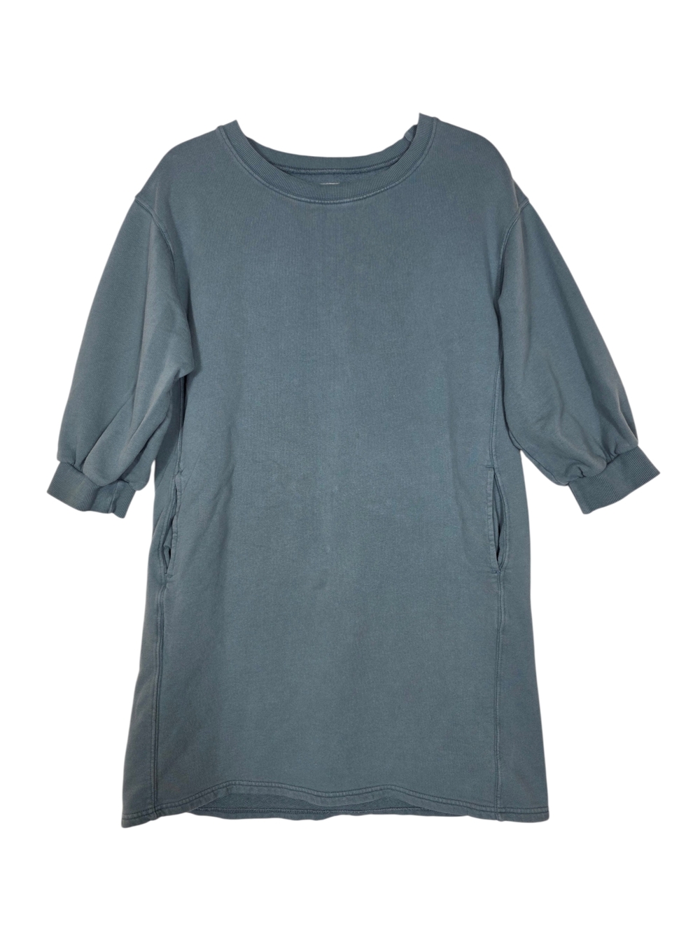 Pact french terry organic cotton Short puff Sleeve Pullover Sweatshirt in SAGE